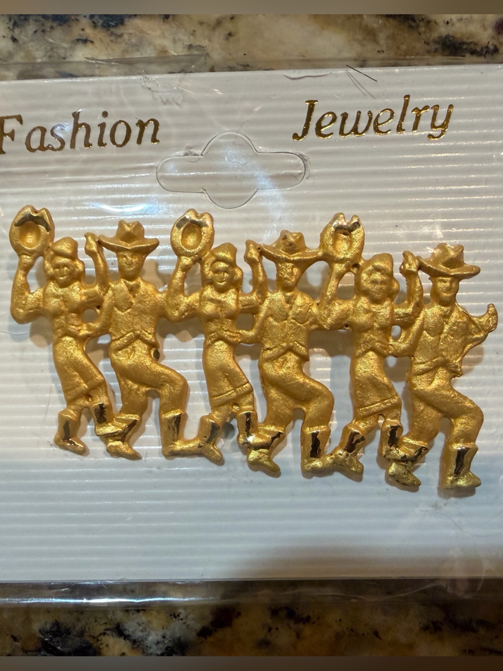 NWT Western Line Dancing Cowboy/Cowgirl Gold Tone Brooch (multiple)